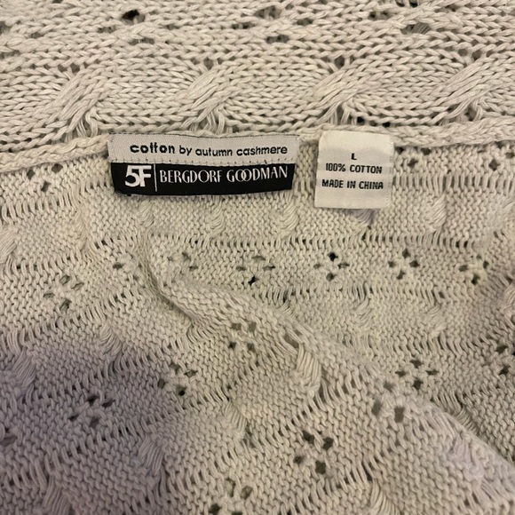 Cotton By Autumn Cashmere Pointelle Drape Cardigan Exclusive: BG Piece Size M - Picture 7 of 8